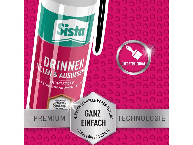 Sista Dichtmasse Drinnen Füllen &amp; Ausbessern 100 ml, Weiss