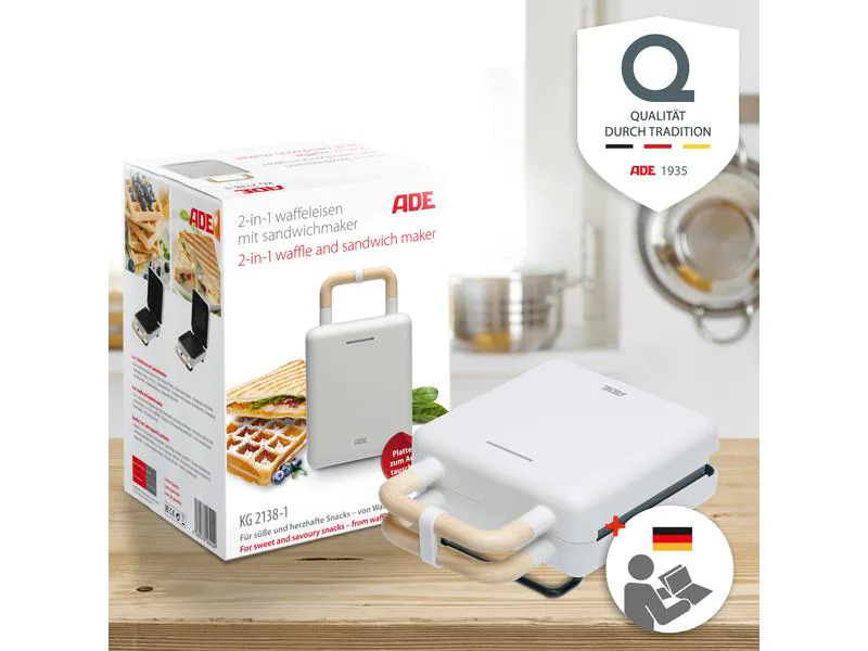ADE Waffeleisen Weiss