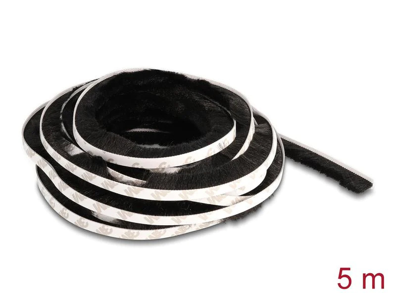 Delock Bürstenstreifen selbstklebend schwarz, 15mm - 5m