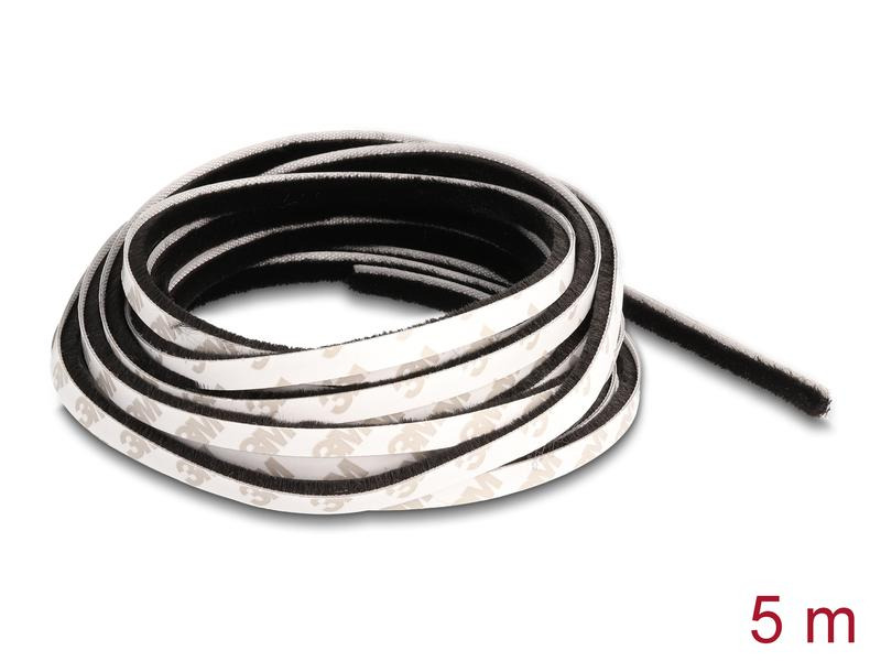 Delock Bürstenstreifen selbstklebend schwarz, 5mm - 5m