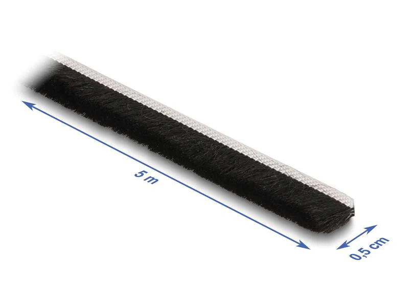 Delock Bürstenstreifen selbstklebend schwarz, 5mm - 5m