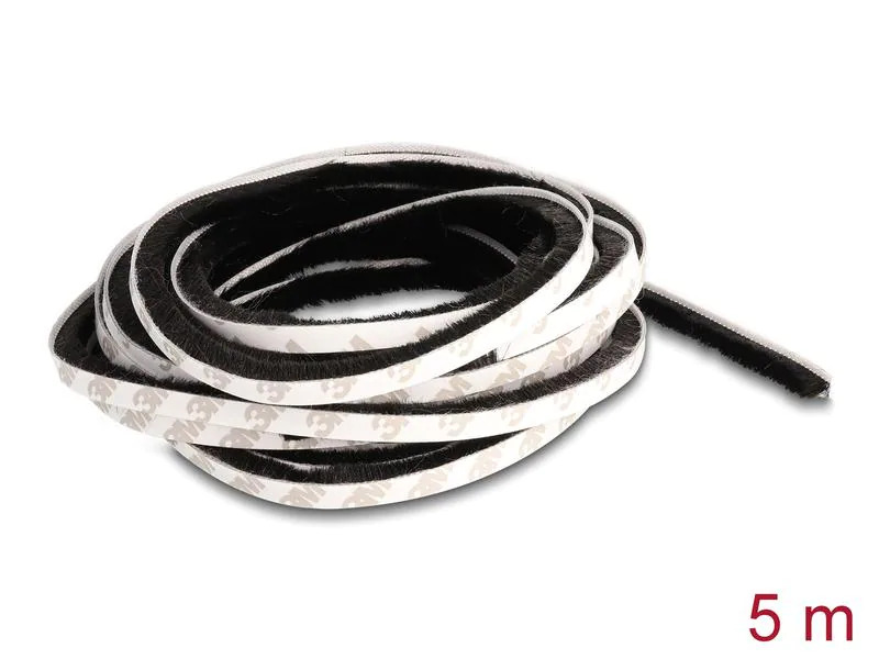 Delock Bürstenstreifen selbstklebend schwarz, 8mm - 5m
