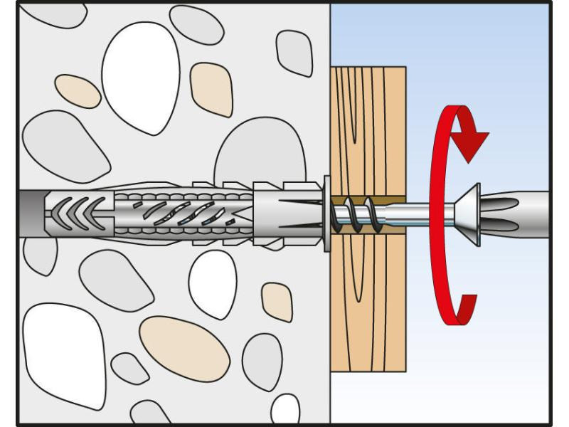 Fischer Universaldübel  UX 8 x 50 R S mit Rand, 5 Stück