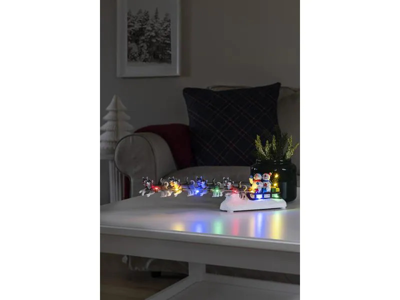 Konstsmide LED-Dekoration Schneemann mit Schlitten, 38 cm