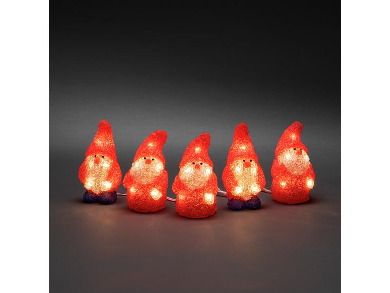 Konstsmide LED-Figur Acryl Santa, 14 cm, 5er Set
