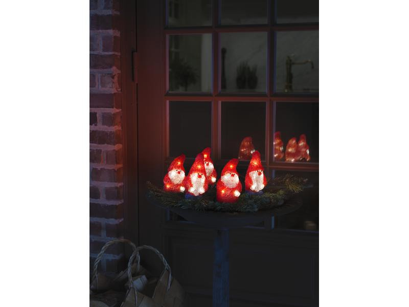 Konstsmide LED-Figur Acryl Santa, 14 cm, 5er Set