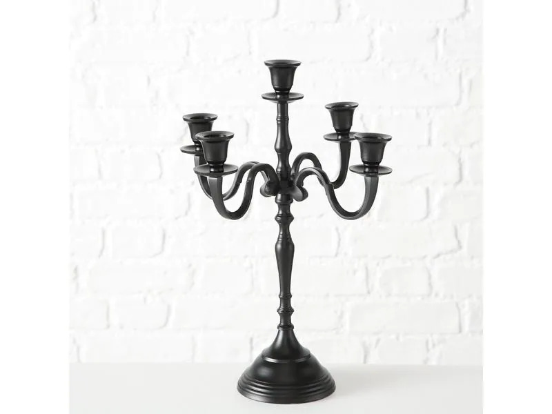 Boltze Kerzenständer Victoria 40 cm, Schwarz