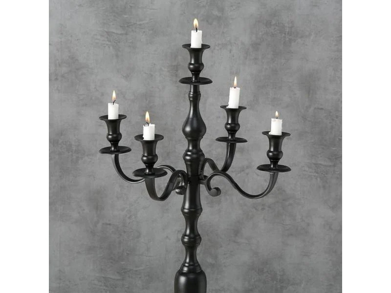Boltze Kerzenständer Victoria Aluminium, Schwarz