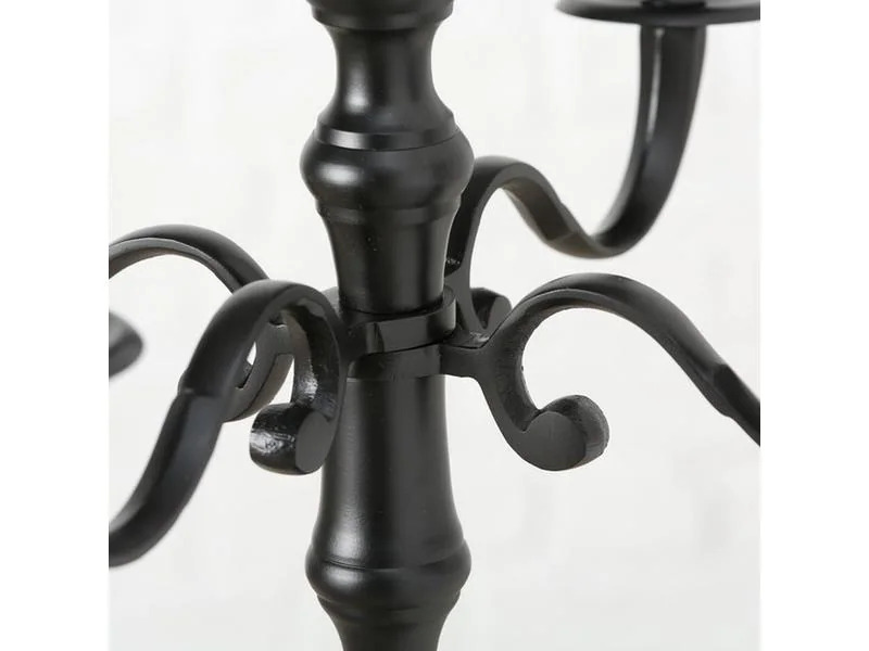 Boltze Kerzenständer Victoria Aluminium, Schwarz