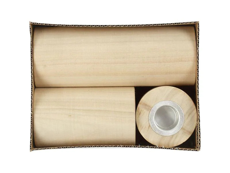 Creativ Company Kerzenständer 14.5 + 9 + 6.5 cm 3 Stück, Beige