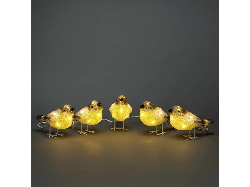 Konstsmide LED-Figur Acryl Vögel, 5er Set