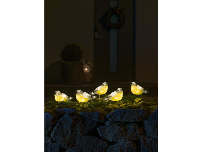 Konstsmide LED-Figur Acryl Vögel, 5er Set