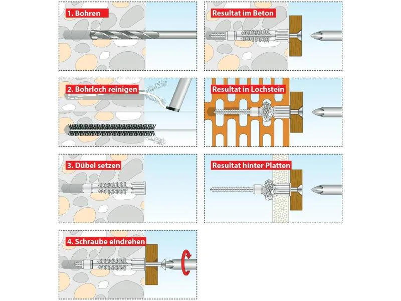 Tox-Dübel Allzweckdübel Deco 5x25 mm, Blister 25 Stück