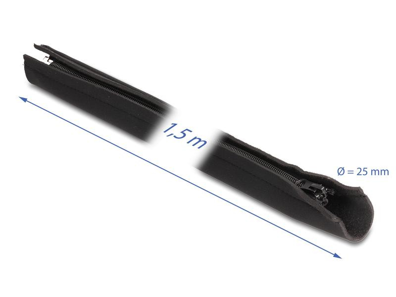 Delock Kabelschlauch mit Reissverschluss 1.5 m x 100 mm Schwarz