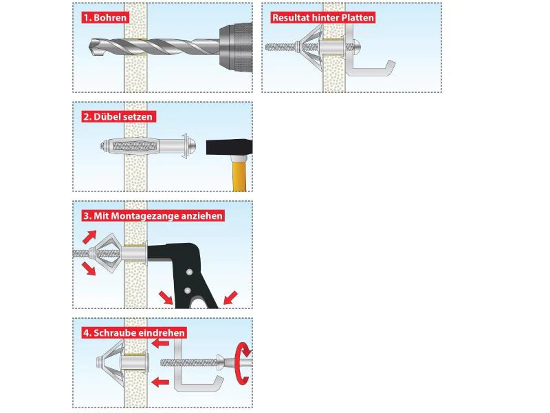 Tox-Dübel Hohlraumdübel  Acrobat M8x55 mm, SW13, 2 Stück