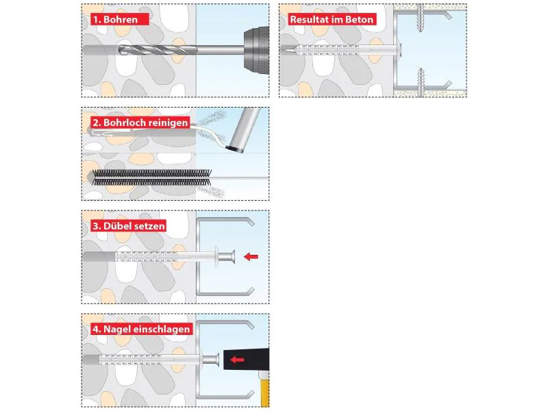 Tox-Dübel Metallständer-Befestigung Attack 6x55 mm 50 Stück