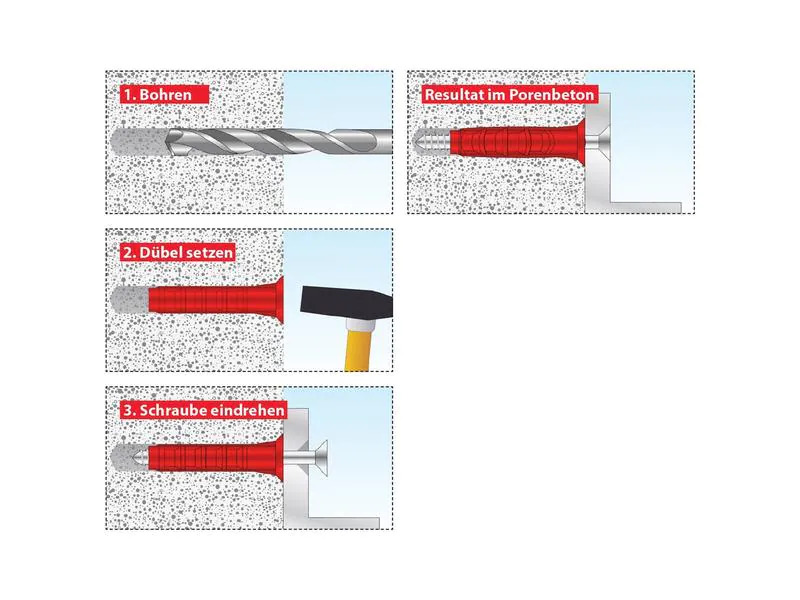 Tox-Dübel Porenbetondübel Ytox 10x55 mm 25 Stück