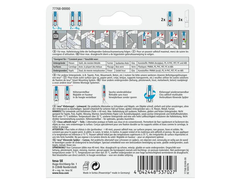 tesa Klebenagel Leinwand für Fliesen &amp; Metall 2 kg