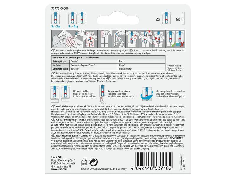 tesa Klebenagel Leinwänd, Tapete &amp; Putz 2 kg