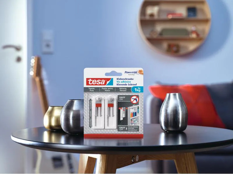 tesa Klebeschraube 1 kg für Tapeten + Putz, verstellbar
