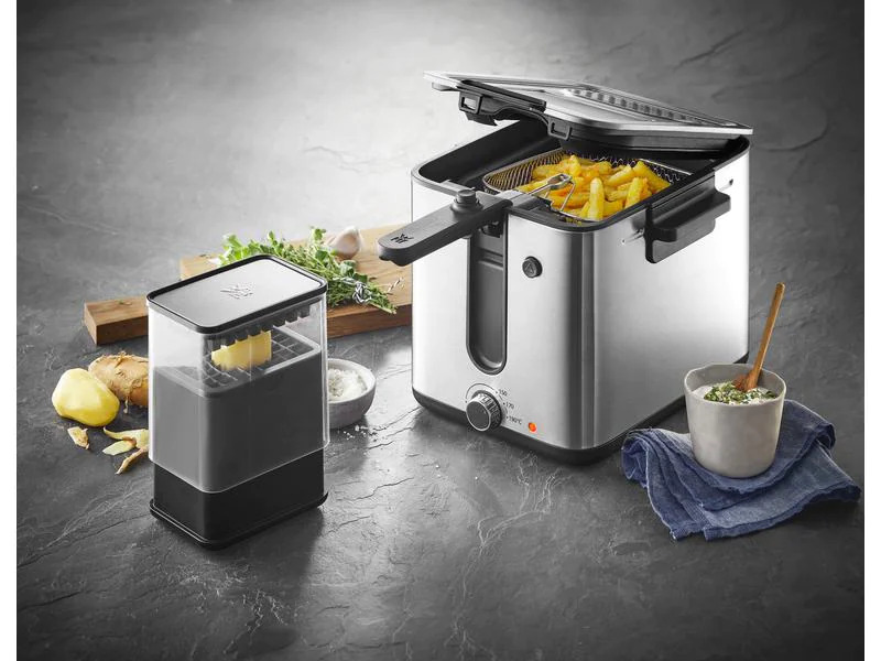 WMF Fritteuse Küchenminis Fryer &amp; Dicer, , Schwarz/Silber