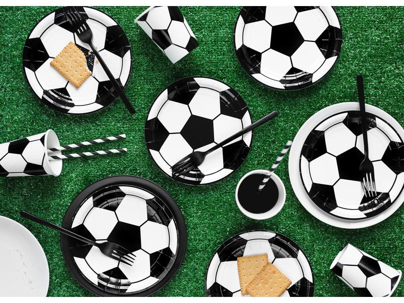 Partydeco Partyset Football 6-teilig, Schwarz-Weiss / Grün