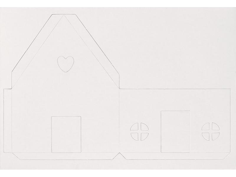 Heyda Deko-Bastelset Knusperhaus weisser Karton, A4