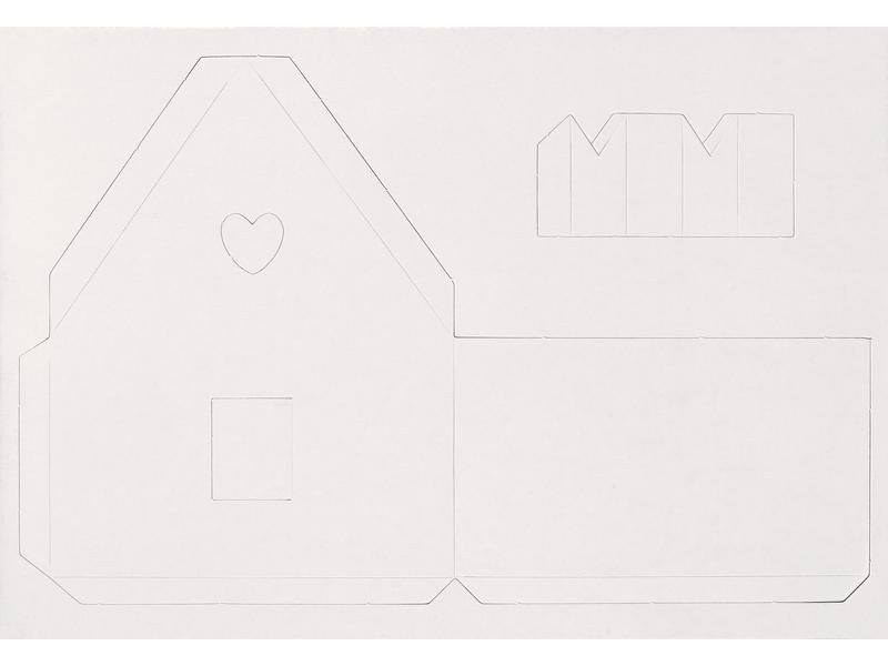 Heyda Deko-Bastelset Knusperhaus weisser Karton, A4
