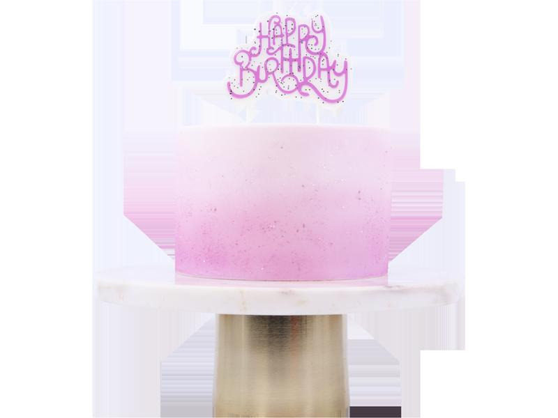 PME Kerze Happy Birthday Rosa/Weiss, 1 Stück