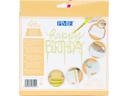 PME Kuchen-Topper Ausstecher Happy Birthday 1 Stück, Weiss