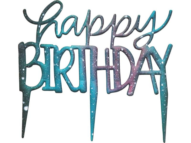 PME Kuchen-Topper Ausstecher Happy Birthday 1 Stück, Weiss