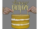 PME Kuchen-Topper Ausstecher Happy Birthday 1 Stück, Weiss