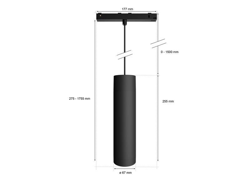 Philips Hue LED Pendelleuchte Perifo Erweiterung, 5.2 W, Schwarz