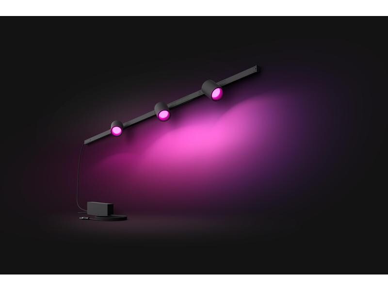 Philips Hue LED Schienenspot Perifo Basis-Set, 3 x 5.2 W, Schwarz