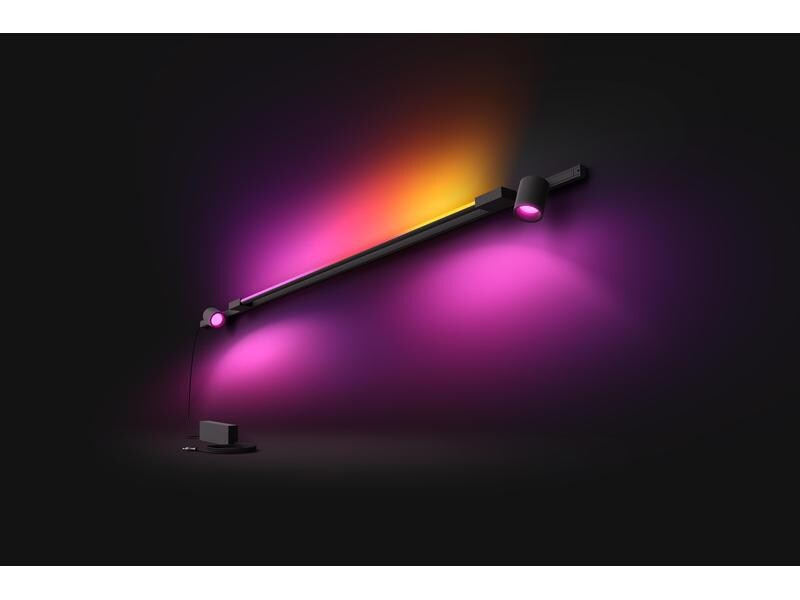 Philips Hue LED Schienenspot Perifo Basis-Set, Spots+Tube XL,Schwarz