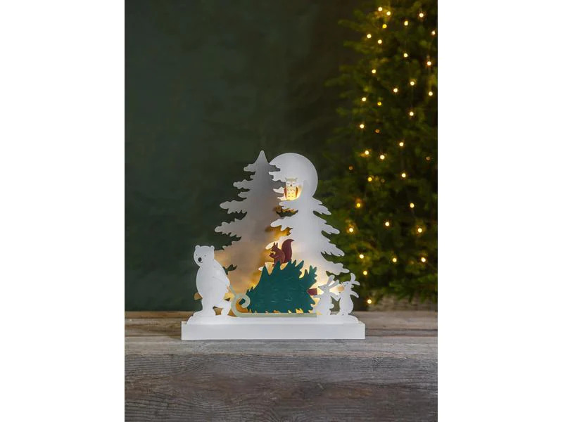Star Trading LED-Dekolicht Forest Friends 38 cm, Holz
