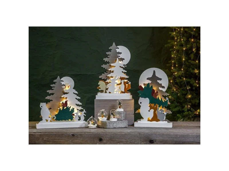 Star Trading LED-Dekolicht Forest Friends 38 cm, Holz