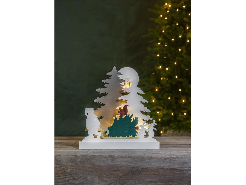 Star Trading LED-Dekolicht Forest Friends 38 cm, Holz