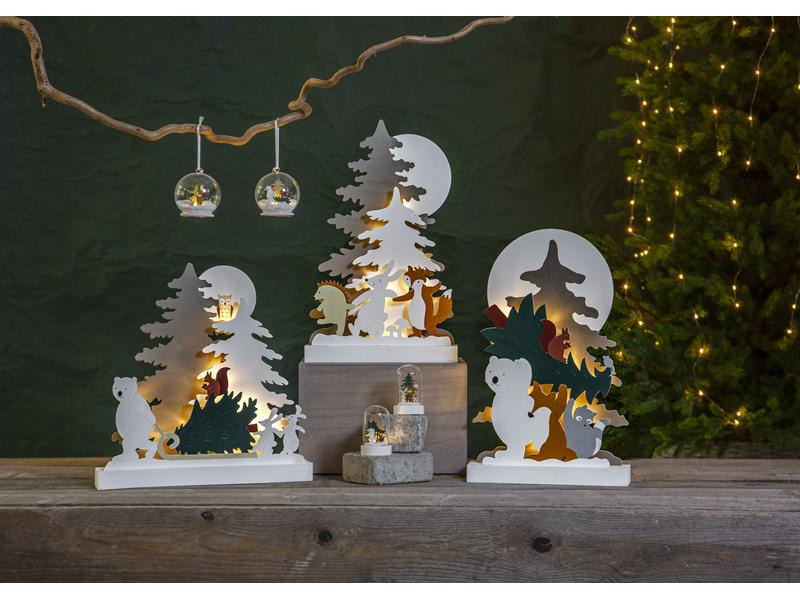 Star Trading LED-Dekolicht Forest Friends 38 cm, Holz