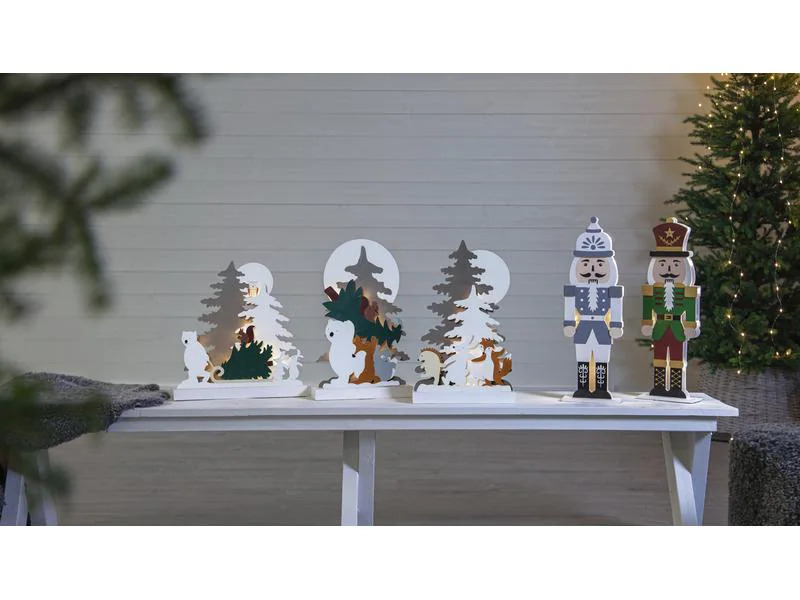 Star Trading LED-Dekolicht Forest Friends 38 cm, Holz