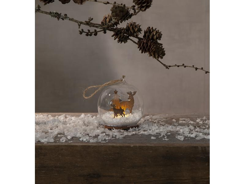 Star Trading LED-Dekolicht Kugel Fauna 9 cm, Braun