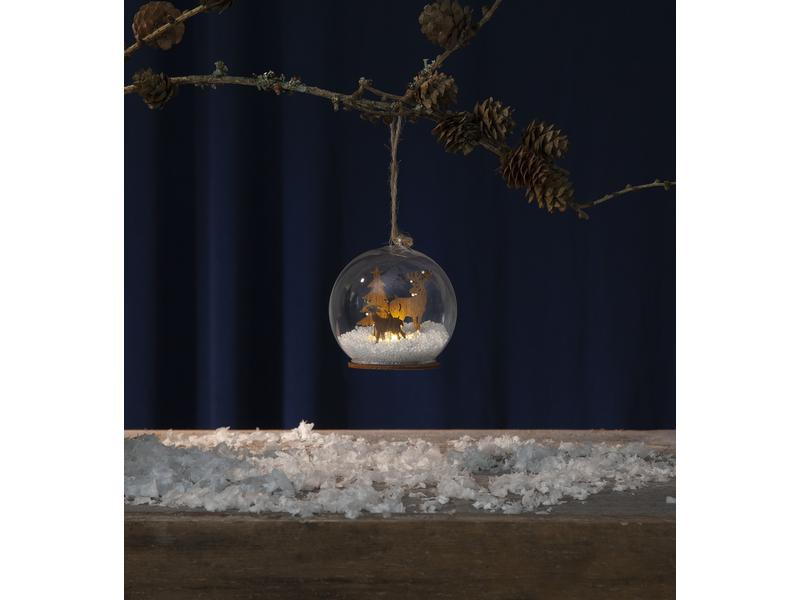 Star Trading LED-Dekolicht Kugel Fauna 9 cm, Braun