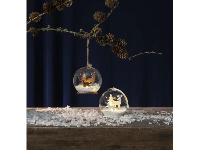 Star Trading LED-Dekolicht Kugel Fauna 9 cm, Braun