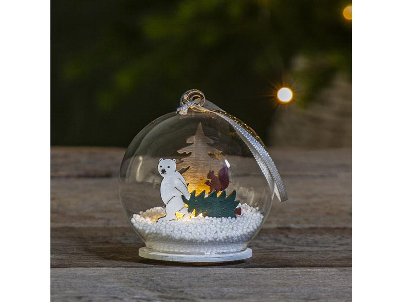 Star Trading LED-Dekolicht Kugel Forest Friends 9 cm, Mehrfarbig