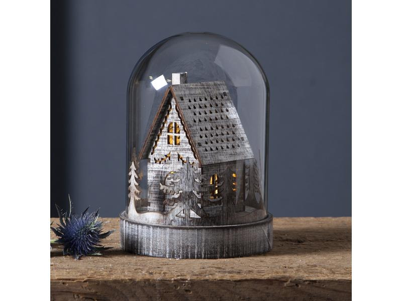 Star Trading LED-Tischdeko Kupol Haus 17.5 cm, Braun