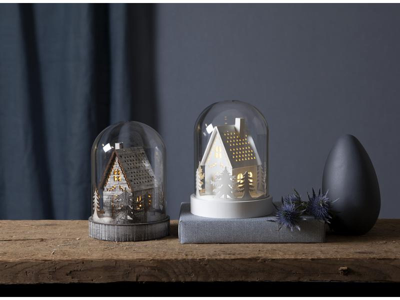Star Trading LED-Tischdeko Kupol Haus 17.5 cm, Braun