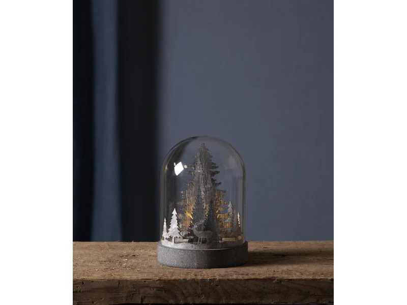 Star Trading LED-Tischdeko Kupol Winterwald 17.5 cm, Braun