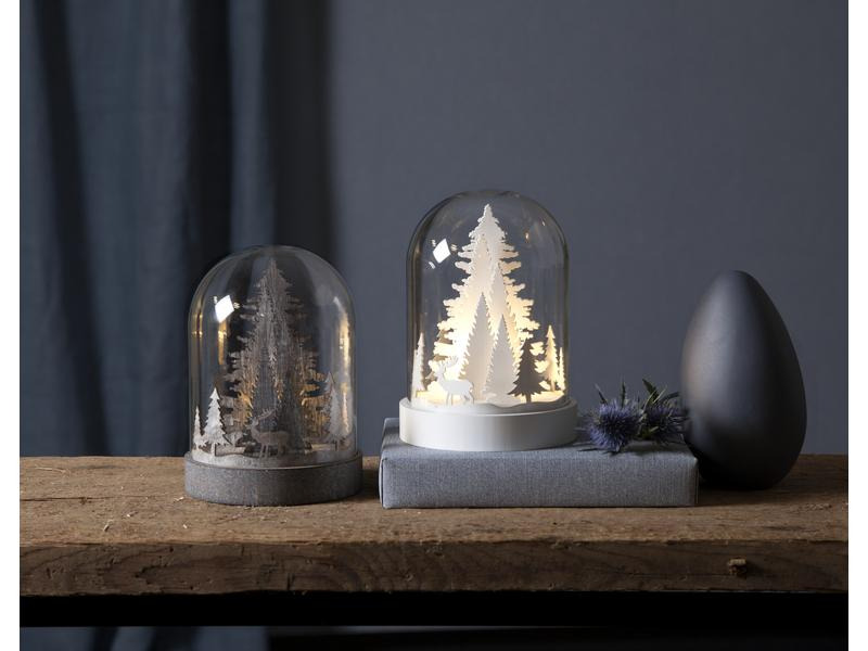 Star Trading LED-Tischdeko Kupol Winterwald 17.5 cm, Braun