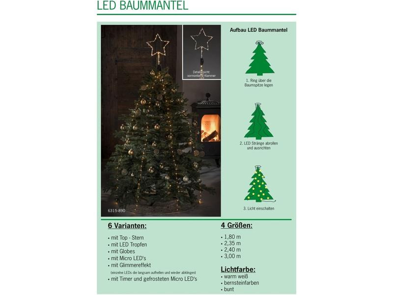 Konstsmide LED-Lichterkette Baummantel mit Ring 5 Stränge, 150 Lampen