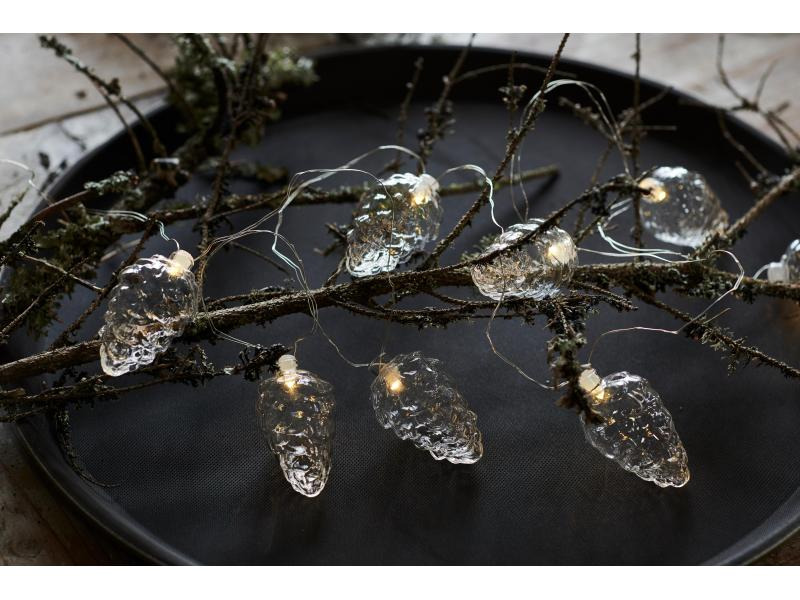 Sirius LED-Lichterkette Celina Tannenzapfen, Transparent, 8 LED